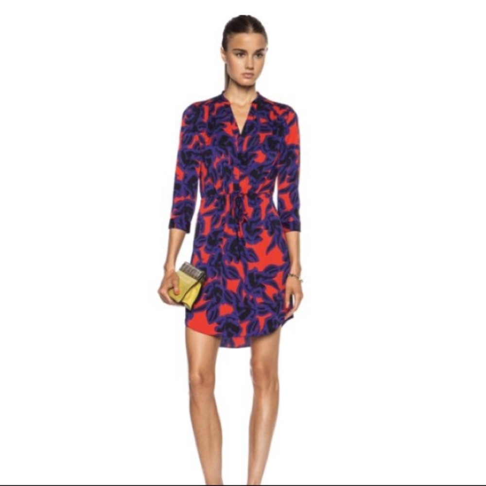 Diane von furstenberg Freya silk blend poppy dress